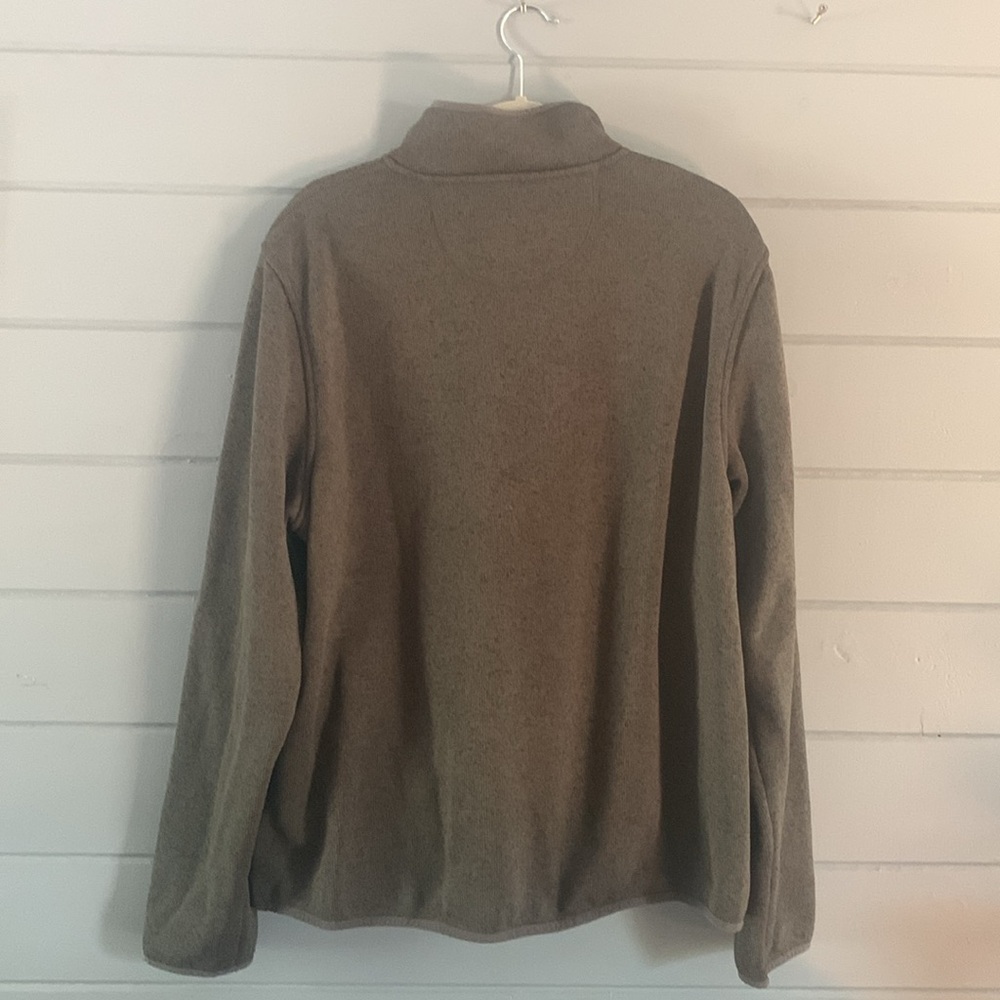 L.L.Bean Mens 1/4 Snap Kangaroo Pocket Size XL Like New Green Warn Casual - Picture 7 of 10